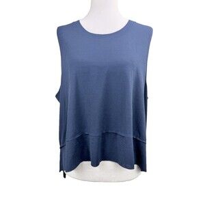 FP Movement Tempo Tank Top Womens Large Navy Blue Flowy Athletic Sleeveless